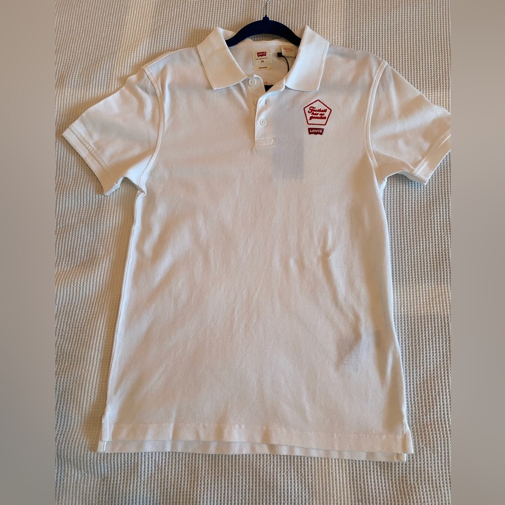 St. Pauli German Football White Polo Levi’s shirt. Size Unisex XS.